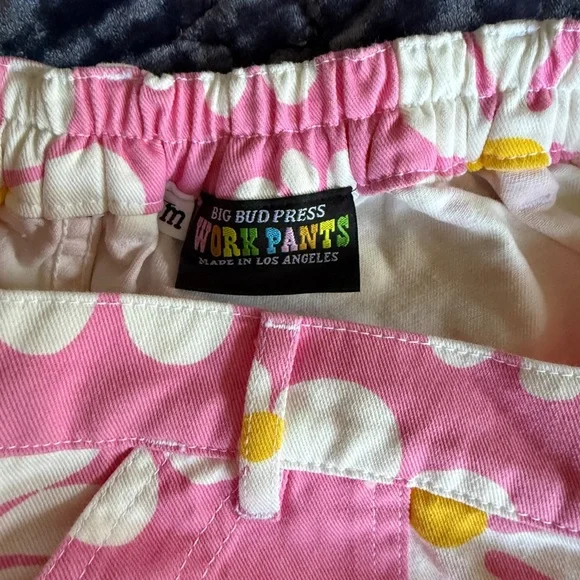 Big Bud Press Pink Daisy Work Shorts Medium - Picture 3 of 3